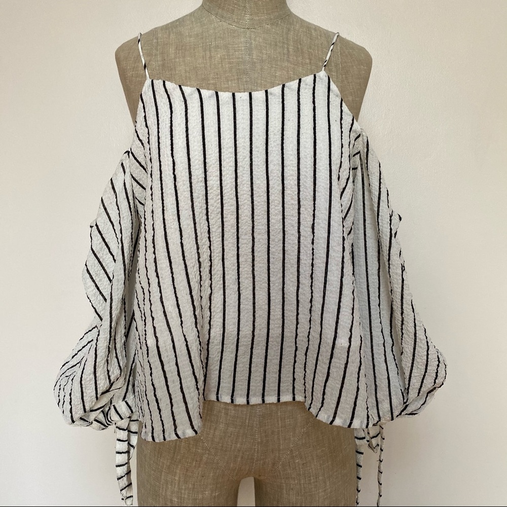 Cold Shoulder Stripe Blouse